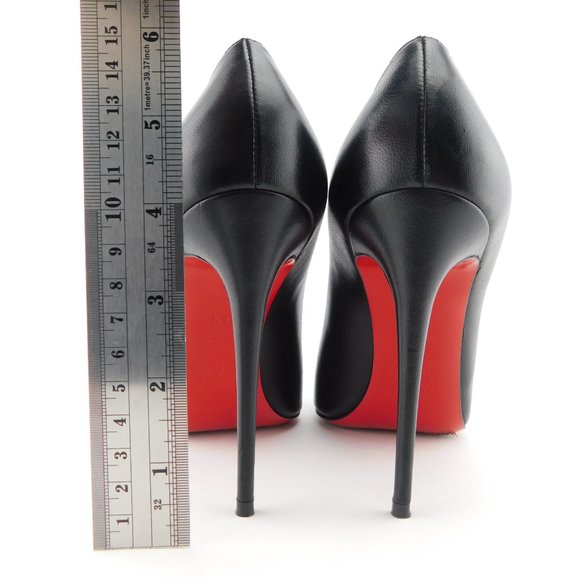 CHRISTIAN LOUBOUTIN Black Leather Classic Stiletto Heel Pumps 38.5 - Picture 6 of 8